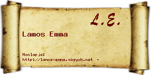Lamos Emma névjegykártya